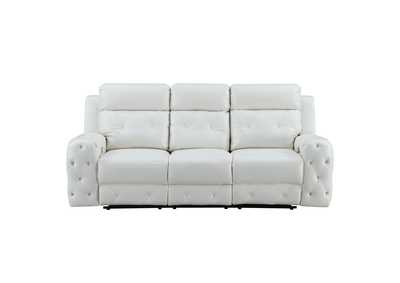 White Power Reclining Sofa