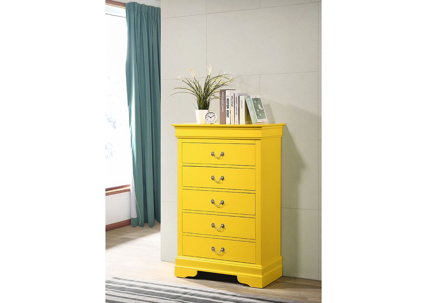 Louis Phillipe Yellow Chest,Glory Furniture