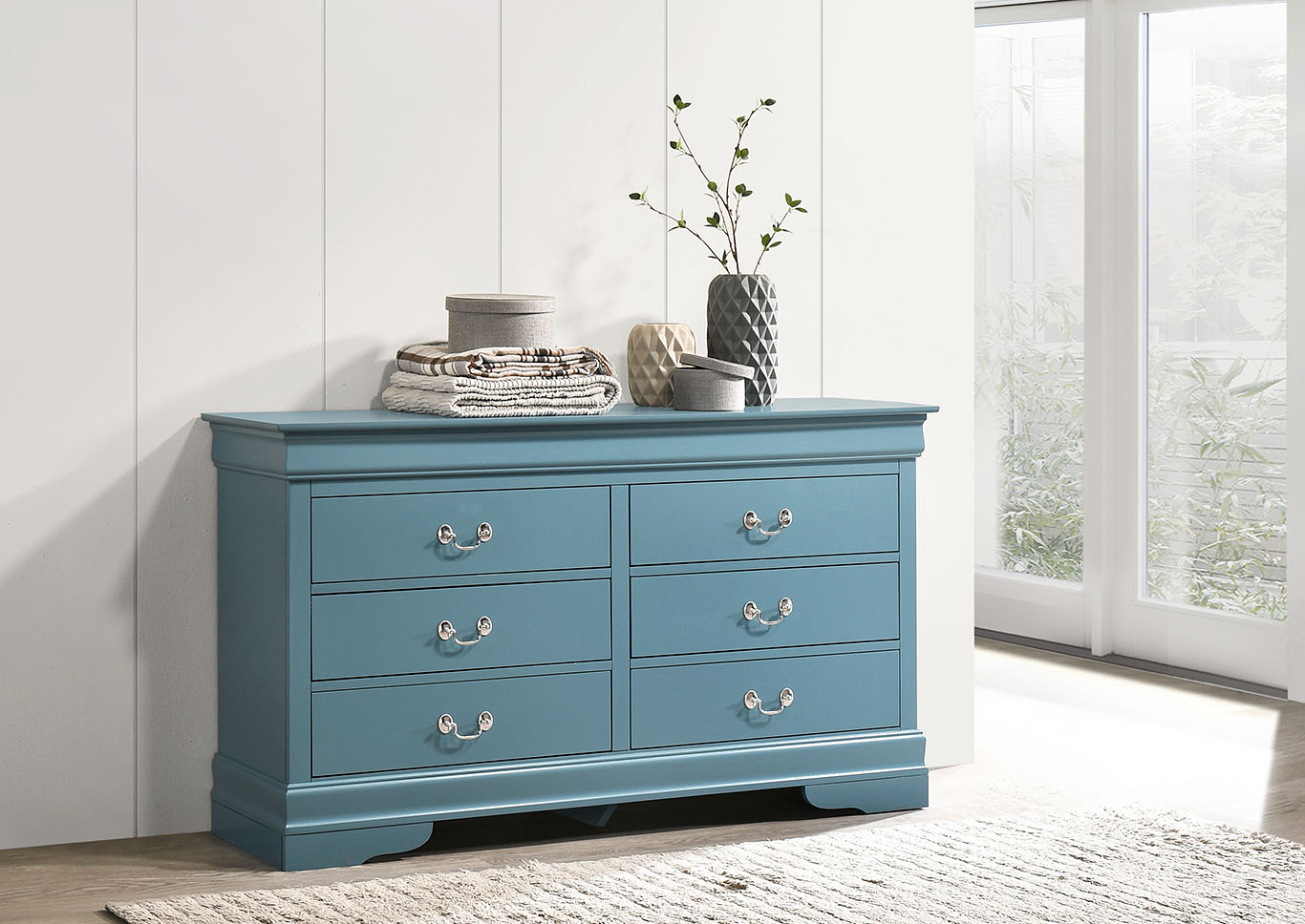 Louis Phillipe Blue Dresser,Glory Furniture