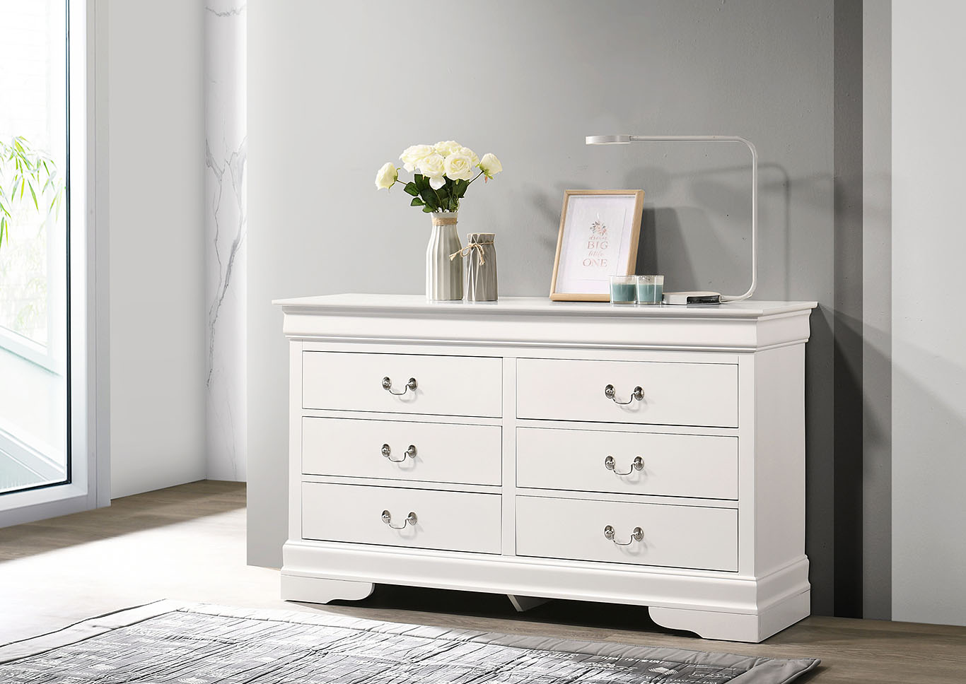 Louis Phillipe White Dresser,Glory Furniture