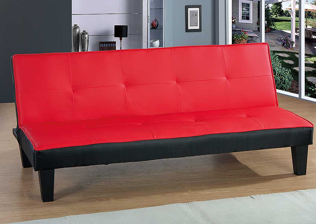 Red & Black Sofa Bed,Glory Furniture