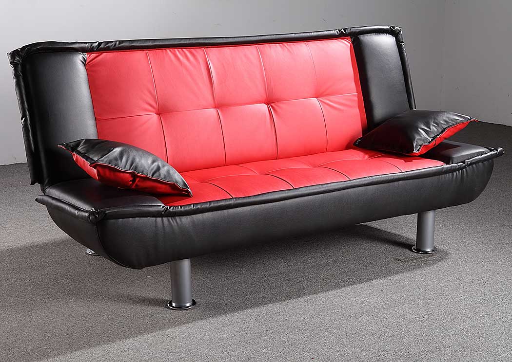 Red & Black Sofa Bed,Glory Furniture