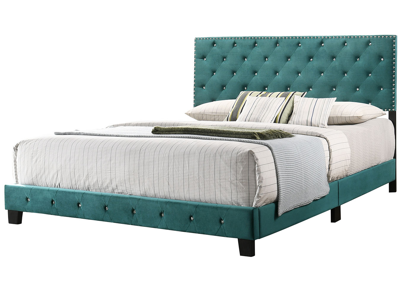 Suffolk Green King Bed,Glory Furniture