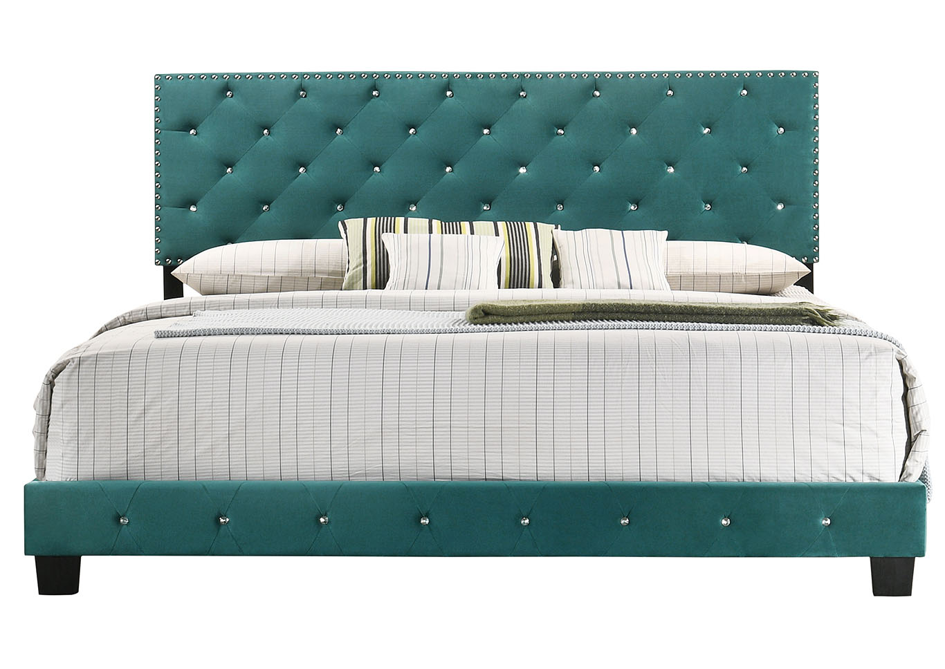 Suffolk Green King Bed,Glory Furniture