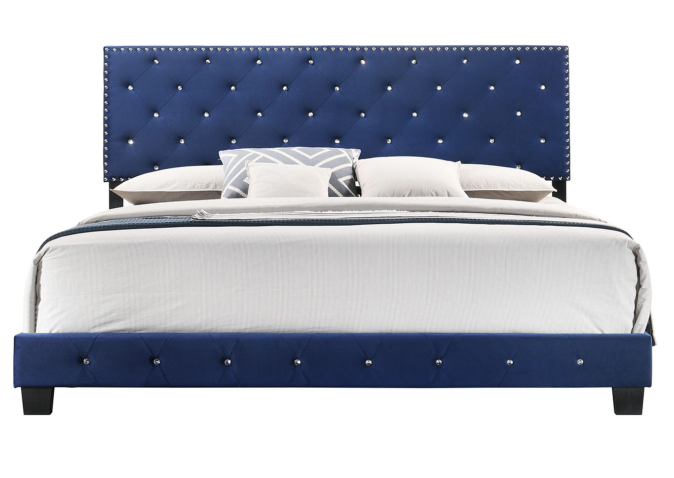 Suffolk Navy Blue King Bed,Glory Furniture