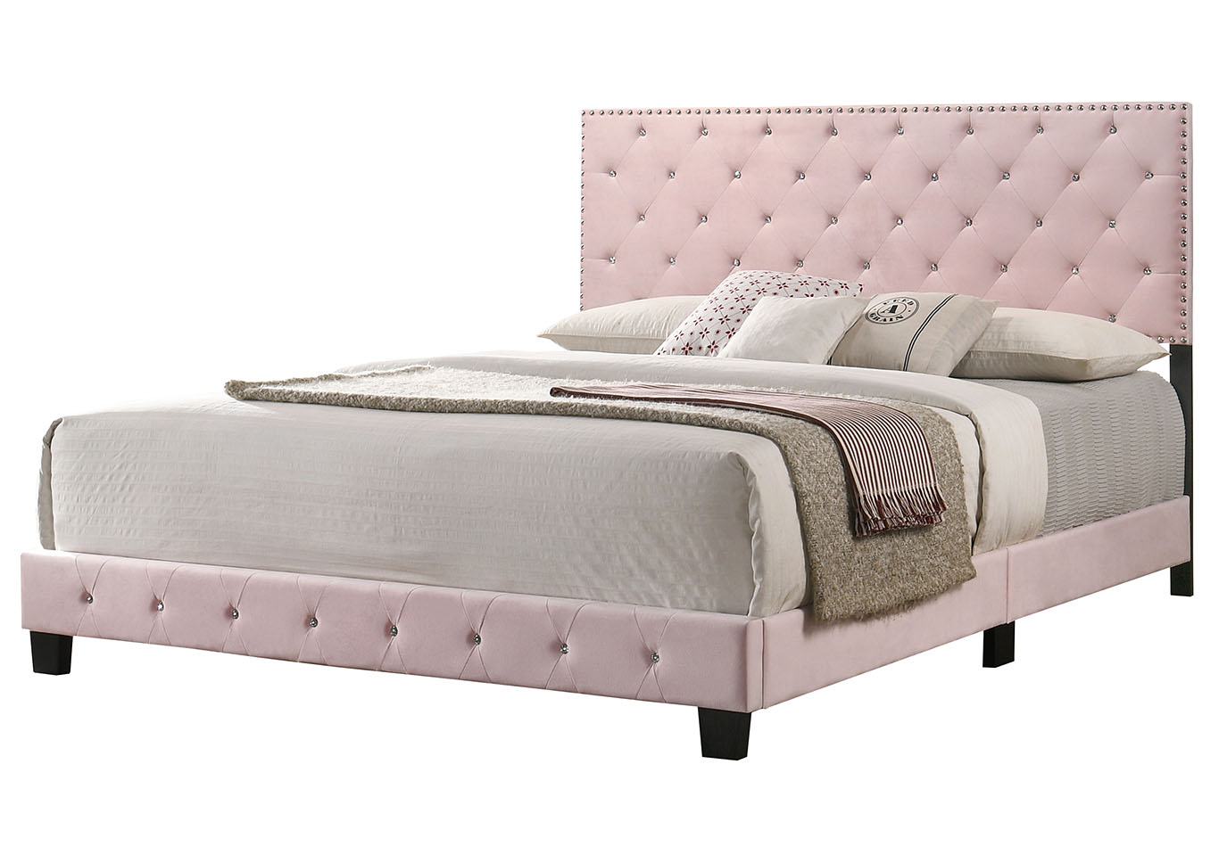 Suffolk Pink King Bed,Glory Furniture