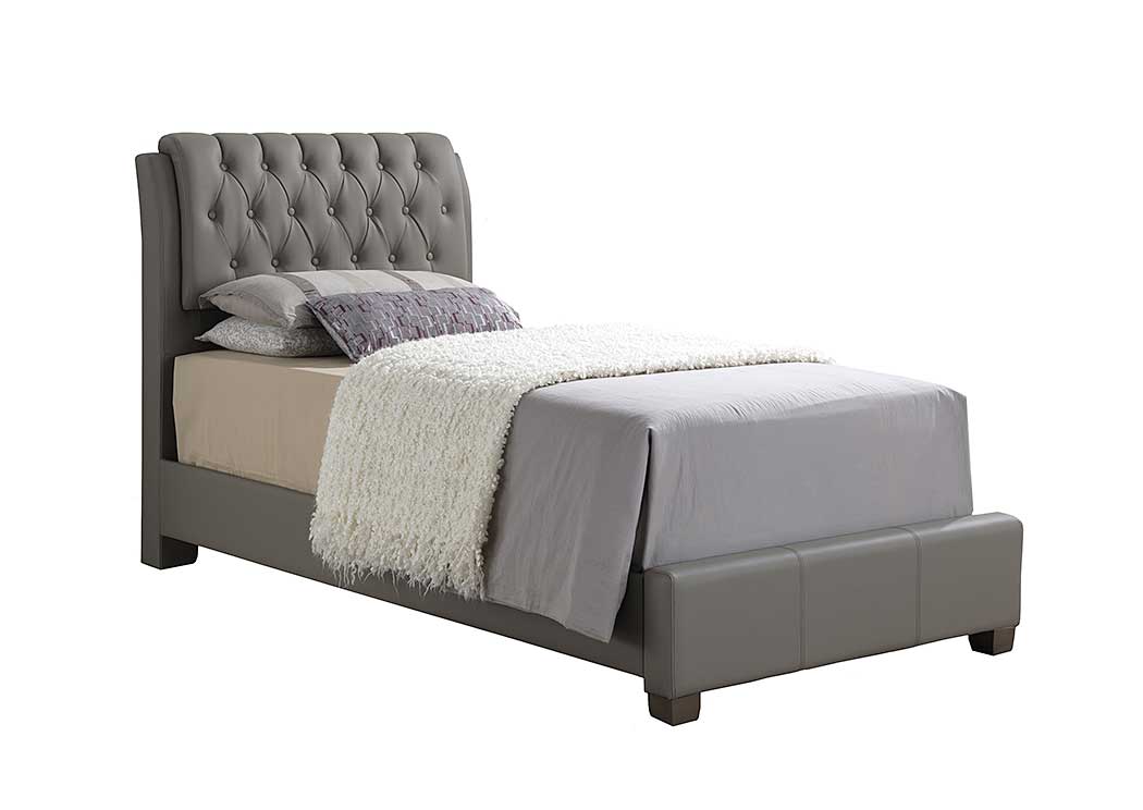 Gray Twin Upholstered Bed,Glory Furniture