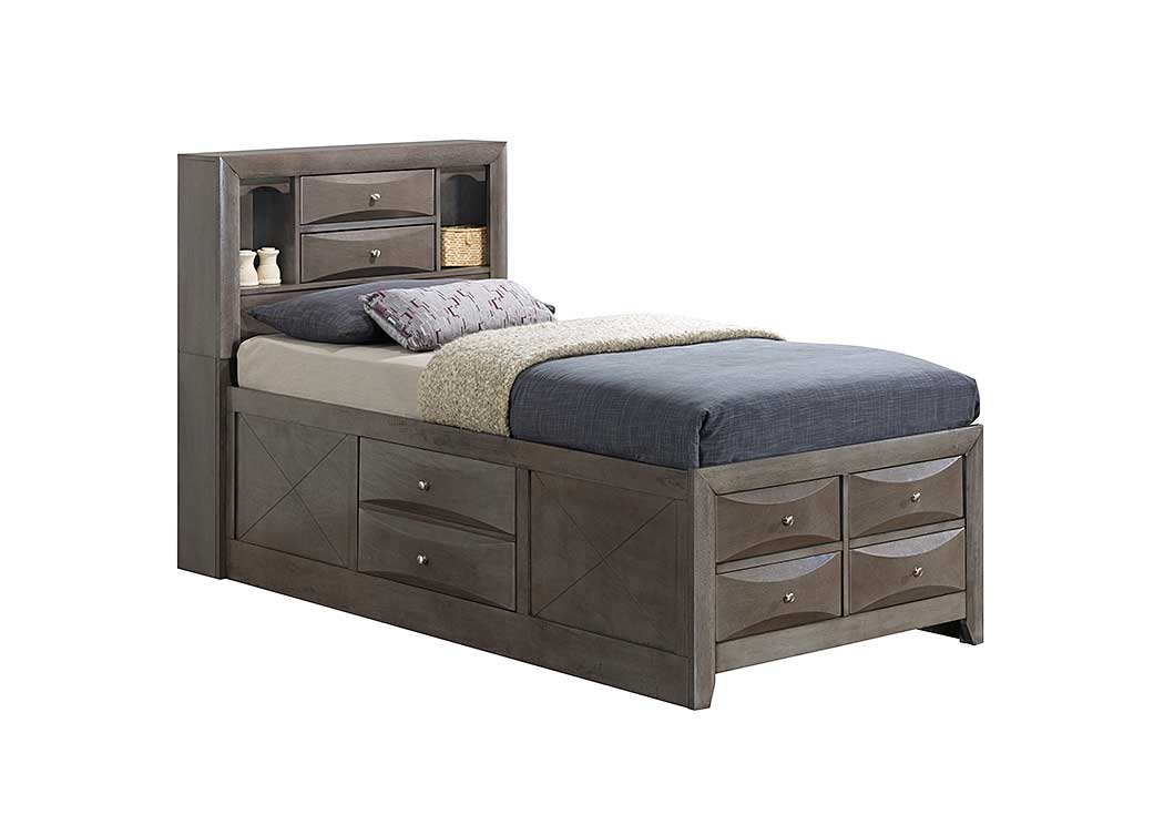 Gray Full Storage Bookcase Bed,Glory Furniture
