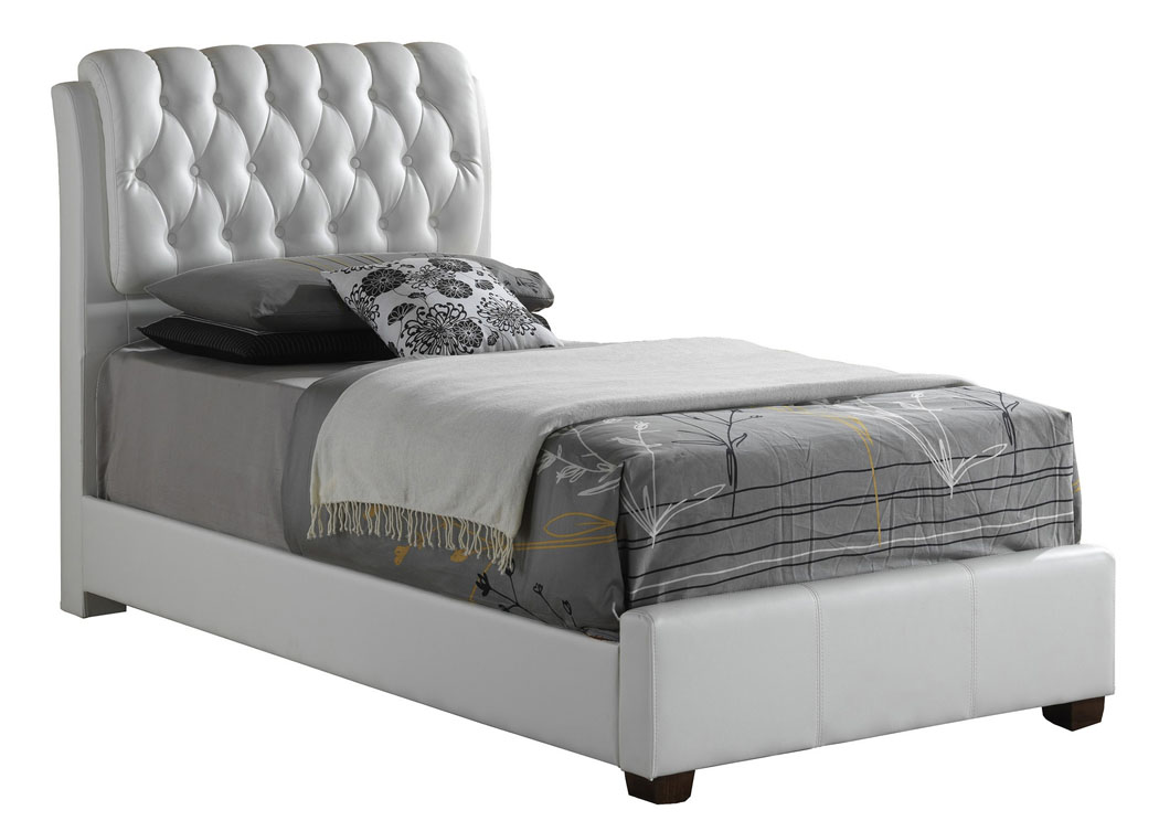 White Twin Upholstered Bed,Glory Furniture