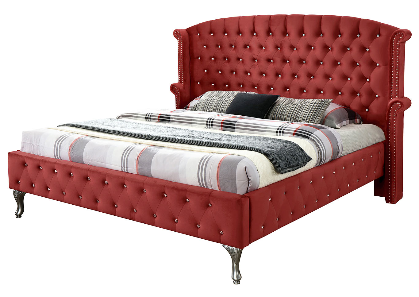 Lucca Burgandy King Bed,Glory Furniture