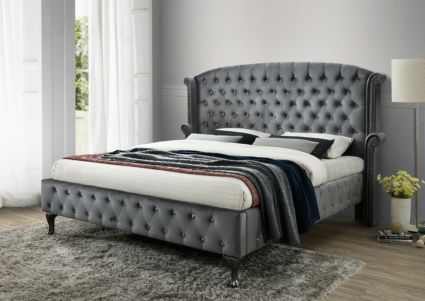 Lucca Gray King Bed,Glory Furniture