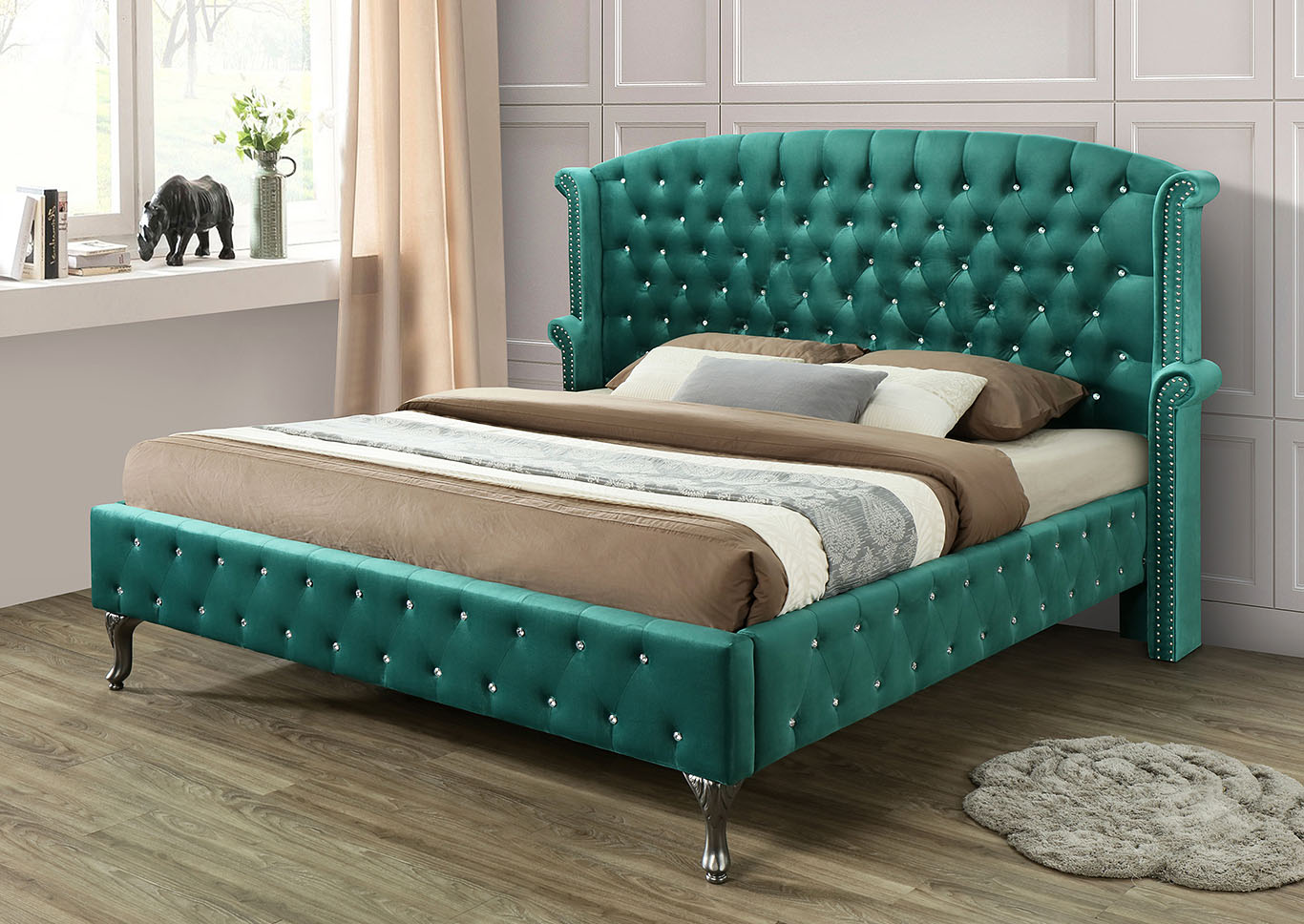 Lucca Green King Bed,Glory Furniture