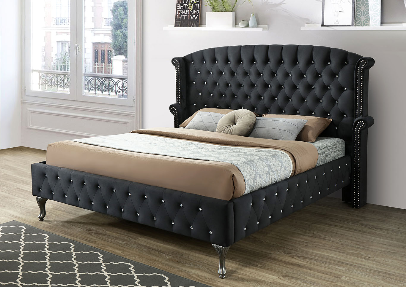 Lucca Black King Bed,Glory Furniture