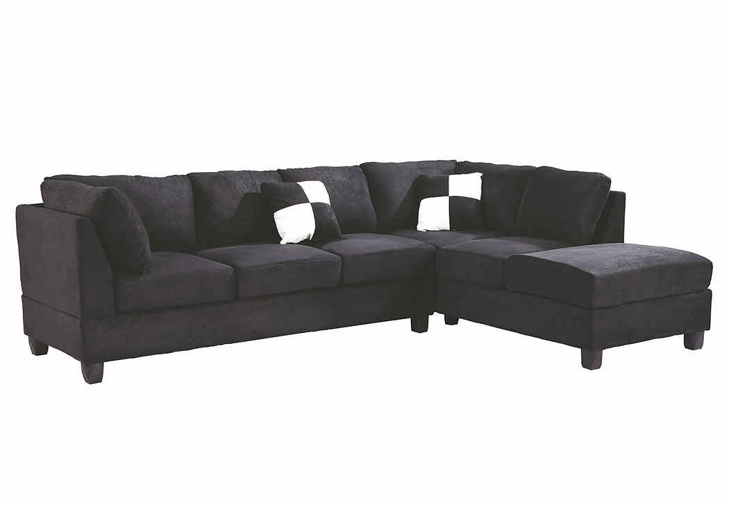 Black Suede Sectional,Glory Furniture