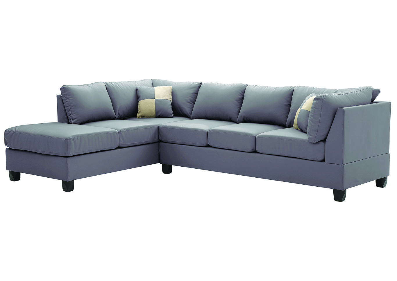 Gray Faux Leather Storage Sectional,Glory Furniture