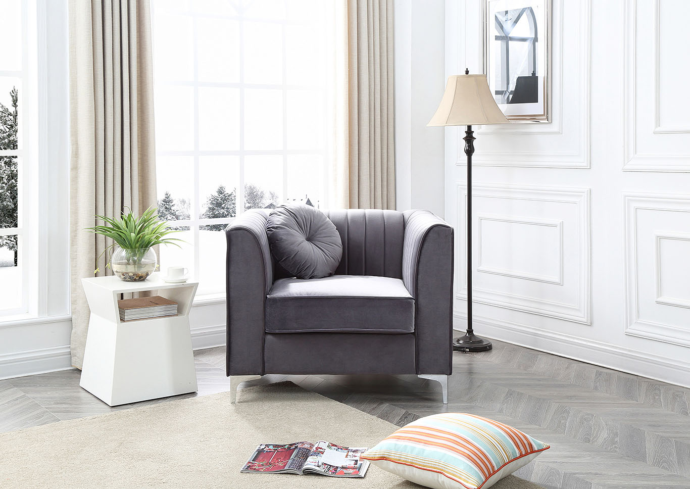 Delray Gray Chair,Glory Furniture