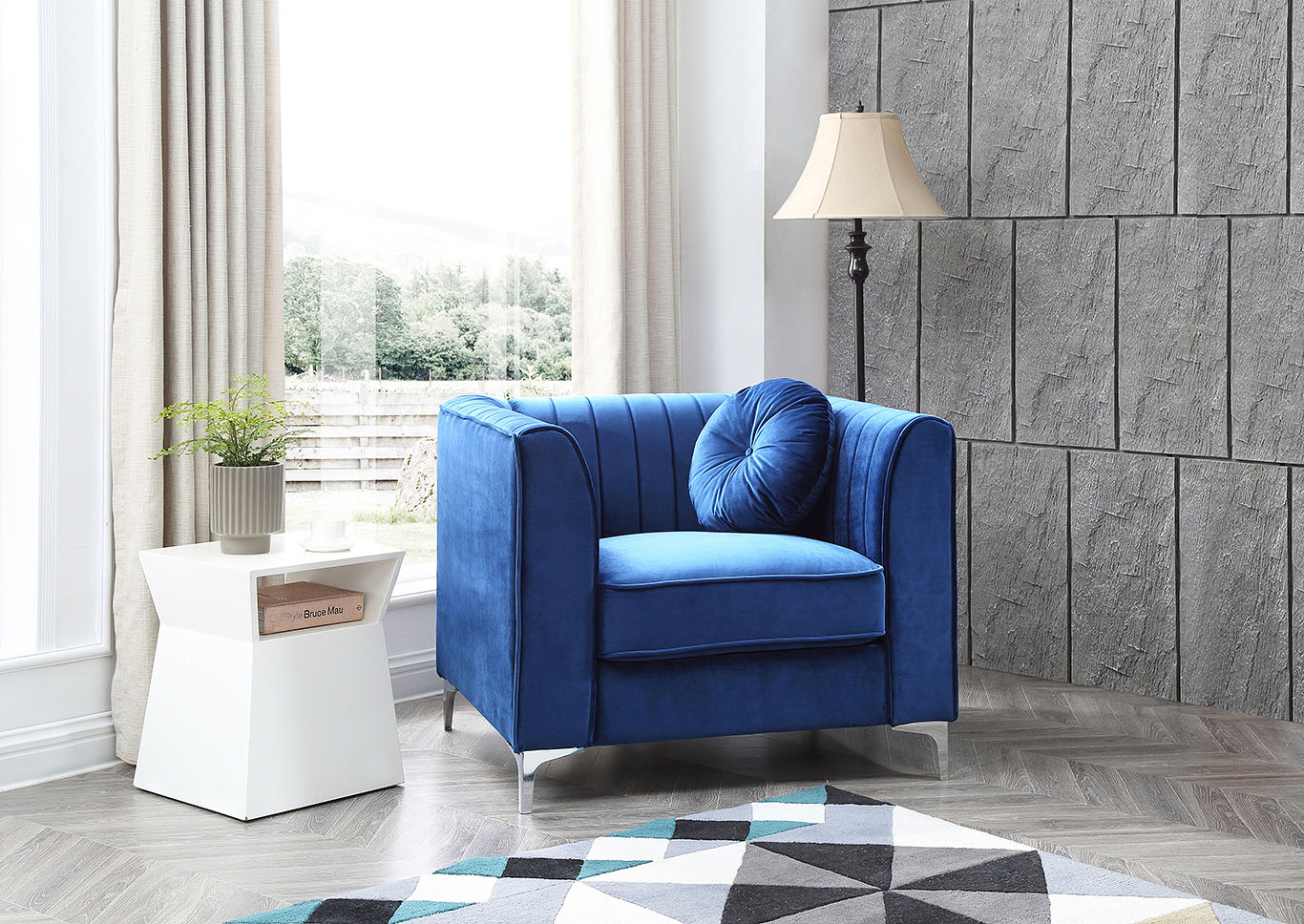 Delray Navy Blue Chair,Glory Furniture