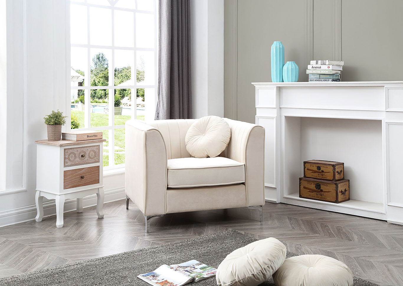 Delray Ivory Chair,Glory Furniture