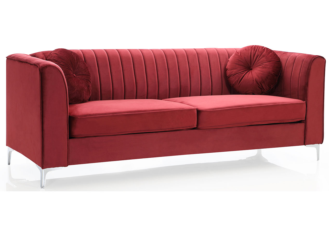 Delray Burgundy Stationary Sofa,Glory Furniture