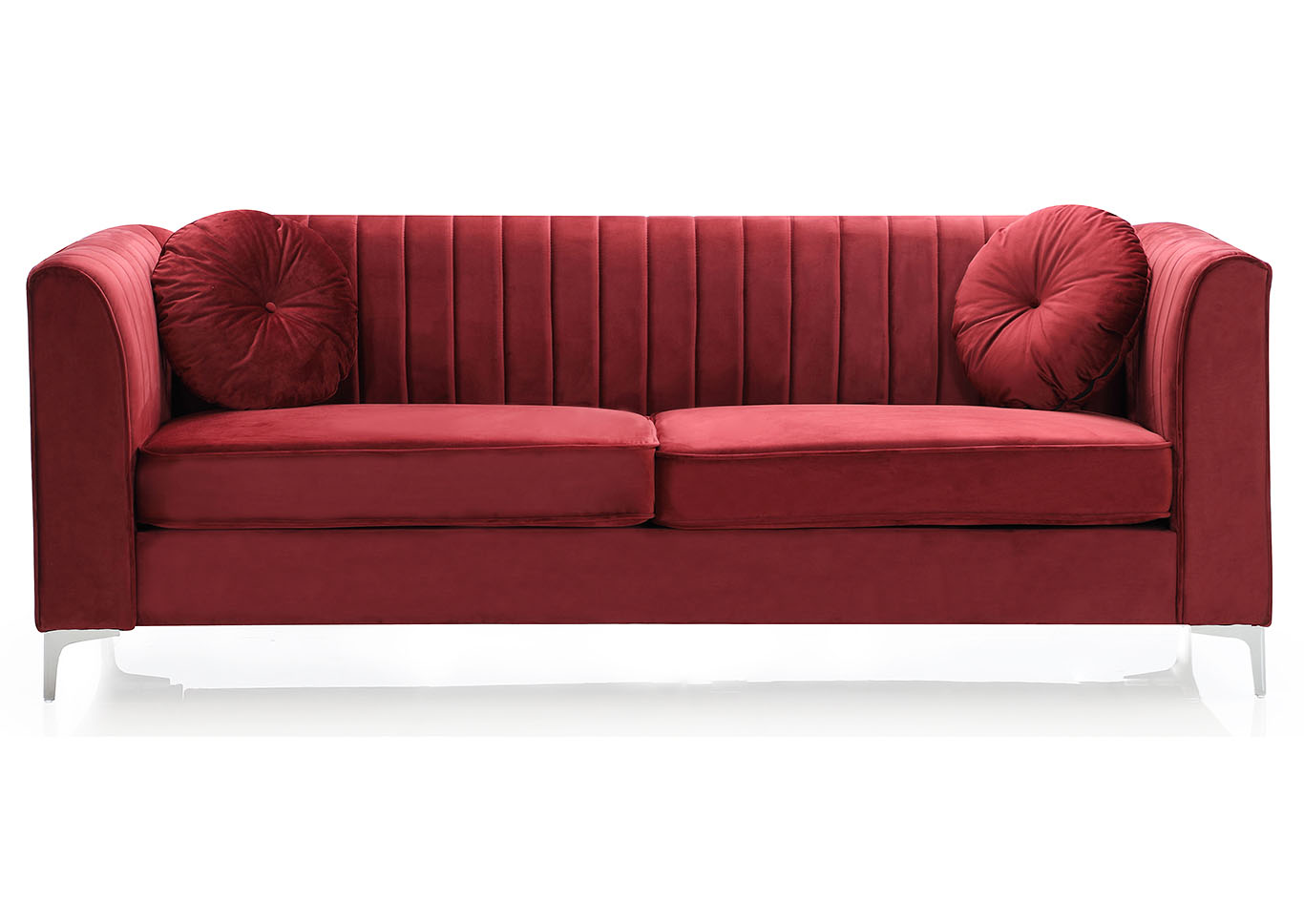 Delray Burgundy Stationary Sofa,Glory Furniture