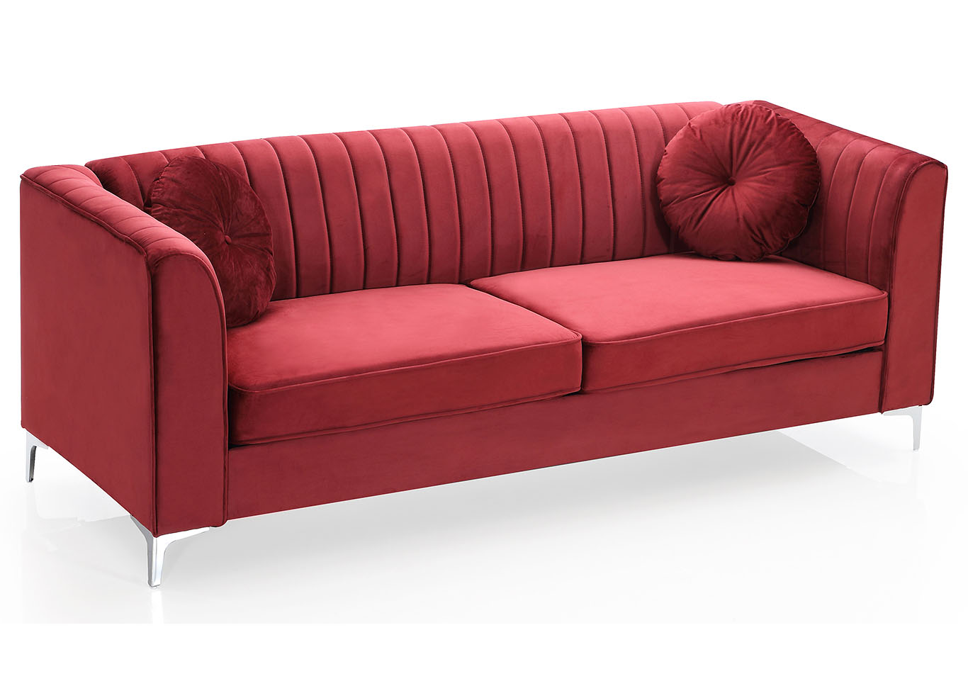 Delray Burgundy Stationary Sofa,Glory Furniture