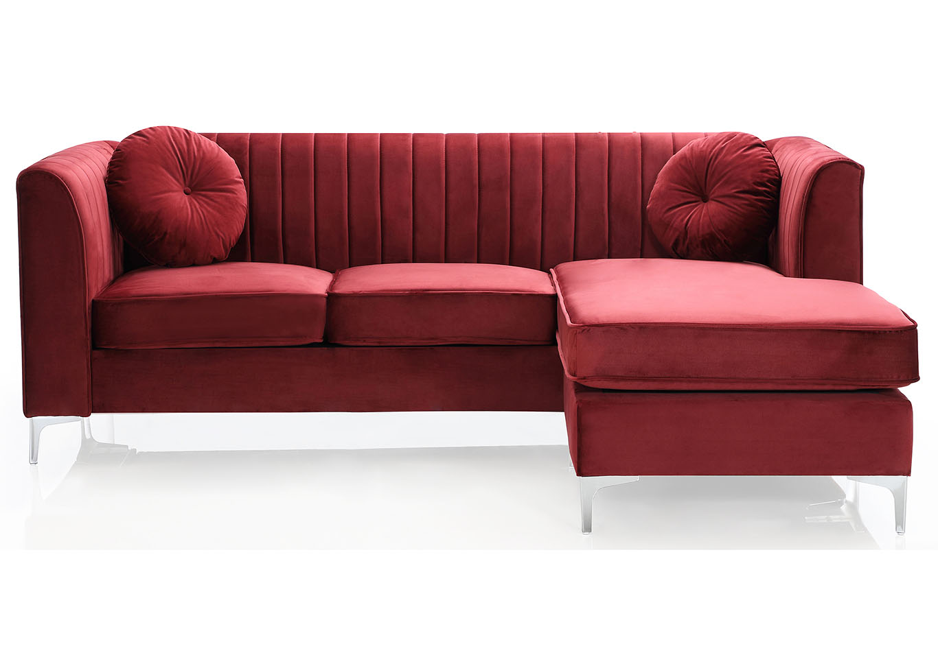 Delray Burgundy Chaise,Glory Furniture