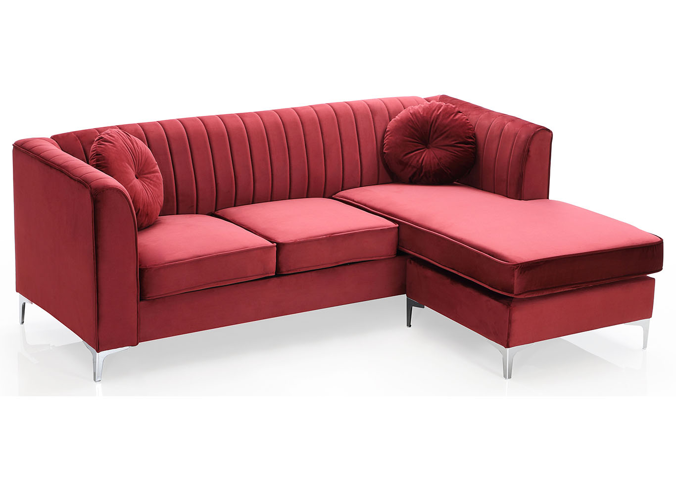 Delray Burgundy Chaise,Glory Furniture