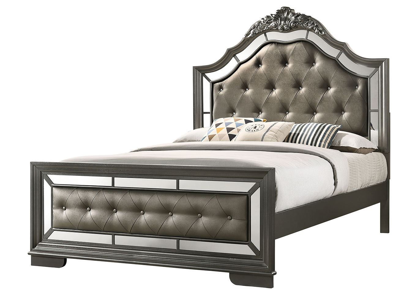 Ascot Antique Silver Queen Bed,Glory Furniture