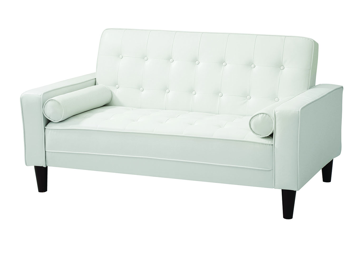 White PU 2 Box Loveseat Bed,Glory Furniture