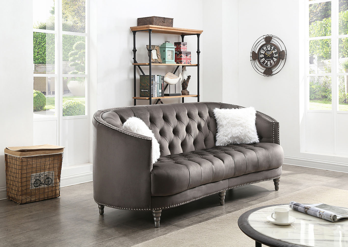 Dania Gray Stationary Sofa,Glory Furniture