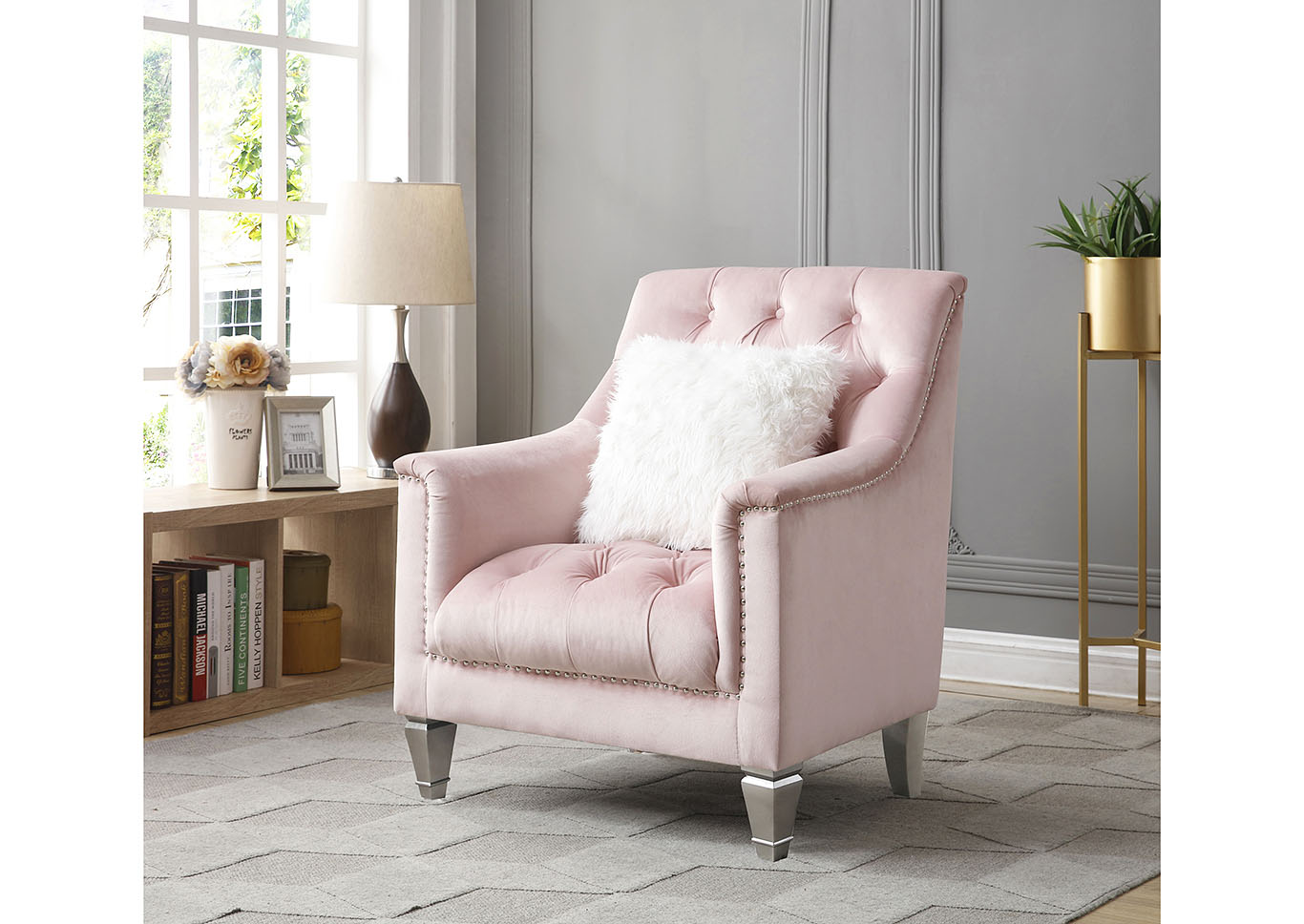 Dania Pink Chair,Glory Furniture