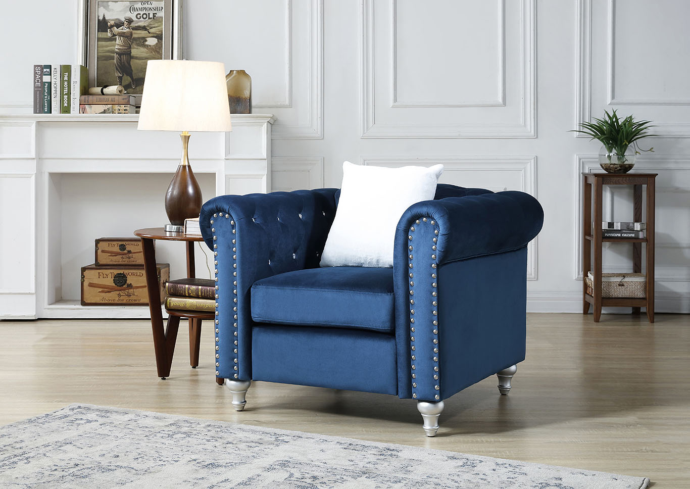 Raisa Navy Blue Chair,Glory Furniture