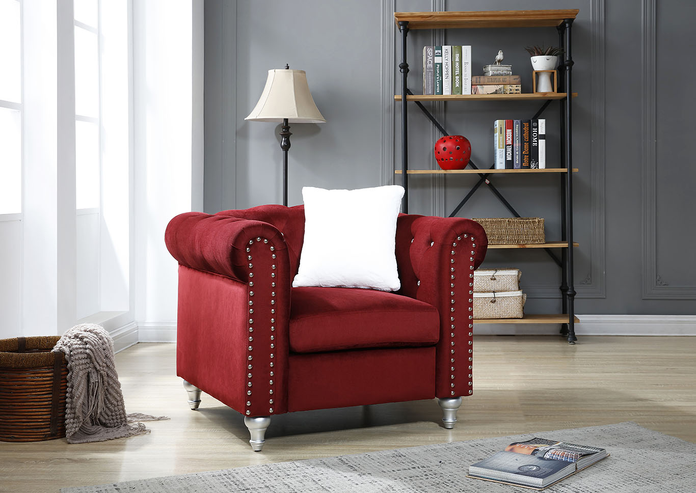 Raisa Burgundy Chair,Glory Furniture