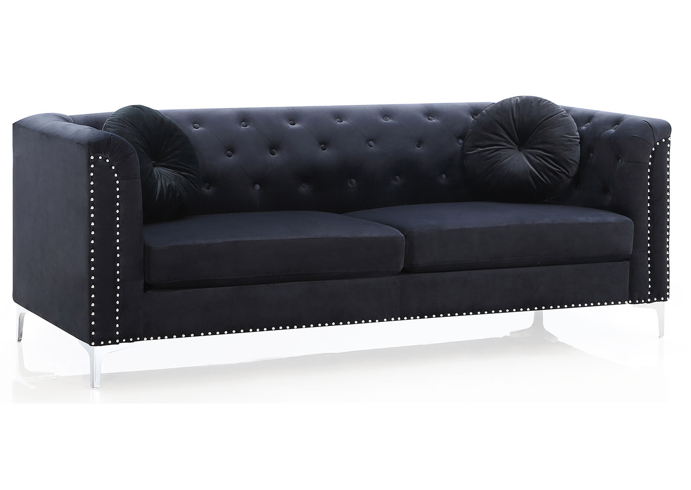 Pompano Black Stationary Sofa,Glory Furniture