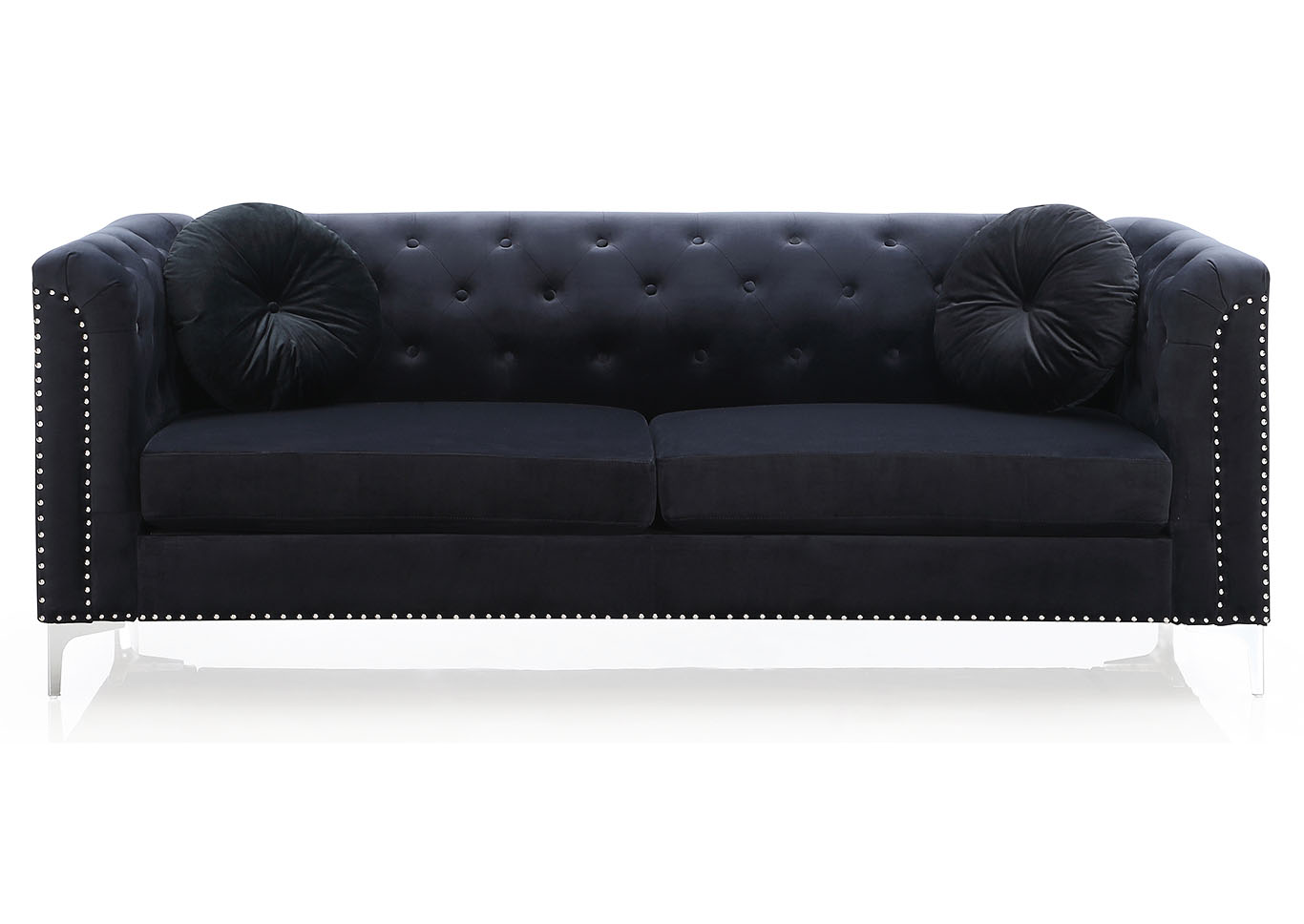 Pompano Black Stationary Sofa,Glory Furniture