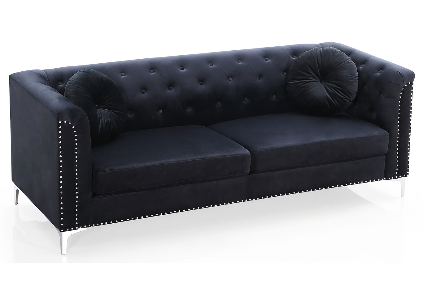 Pompano Black Stationary Sofa,Glory Furniture