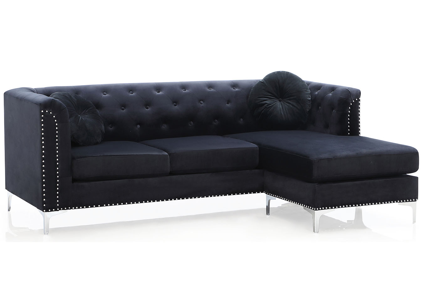 Pompano Black Sectional,Glory Furniture