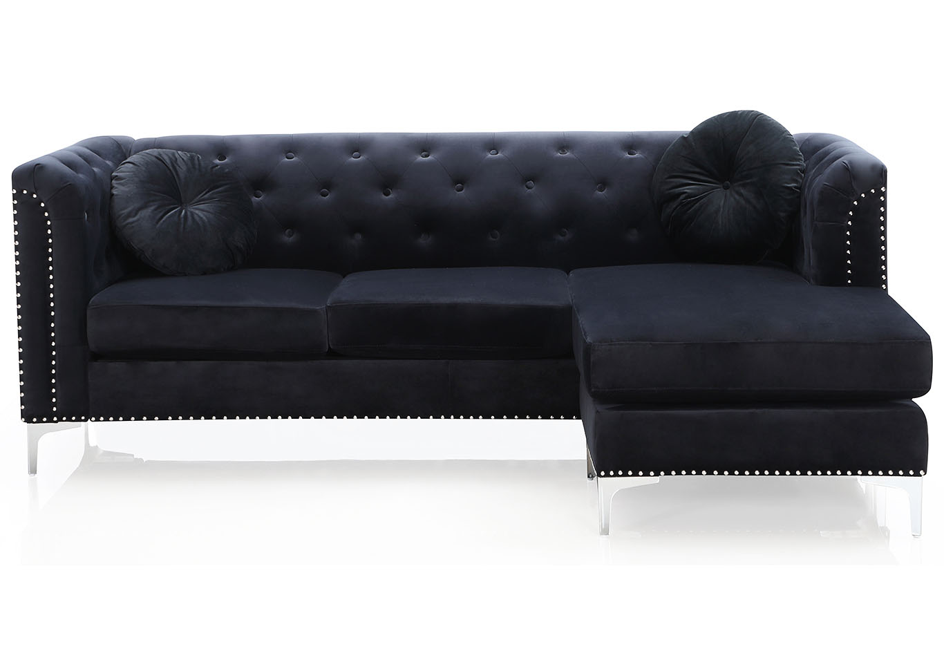 Pompano Black Sectional,Glory Furniture