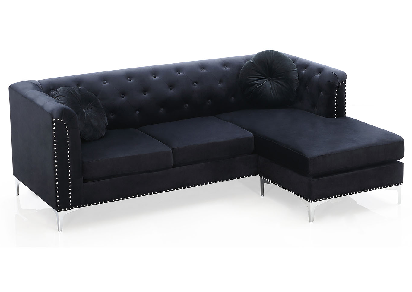 Pompano Black Sectional,Glory Furniture