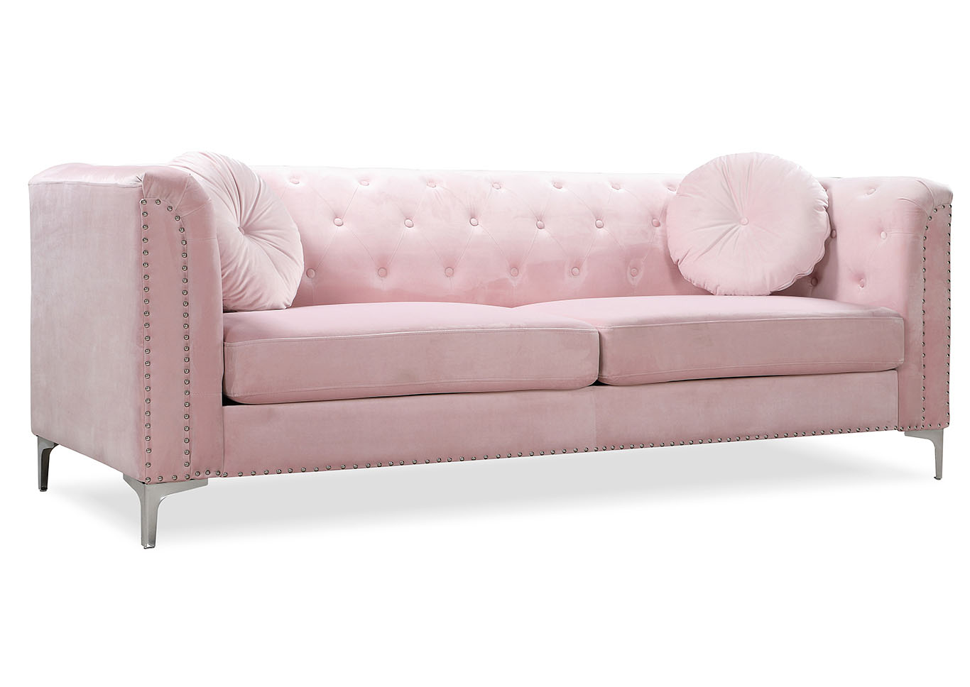 Pompano Pink Stationary Sofa,Glory Furniture