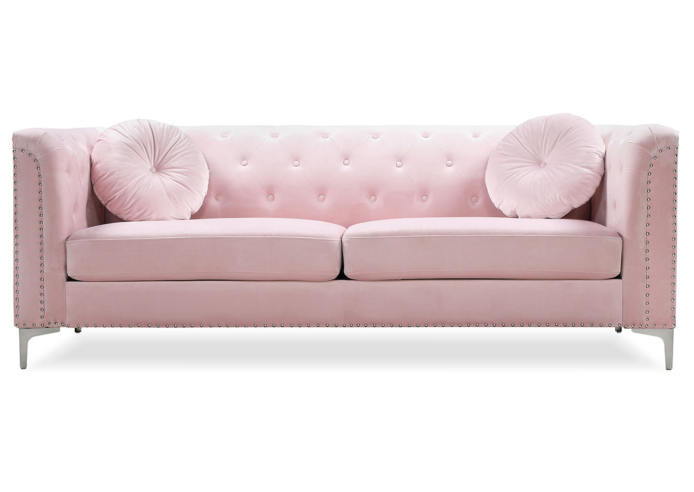 Pompano Pink Stationary Sofa,Glory Furniture