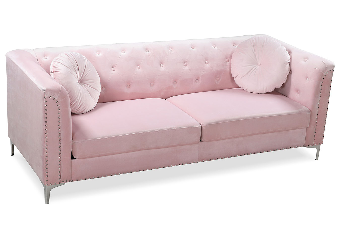 Pompano Pink Stationary Sofa,Glory Furniture