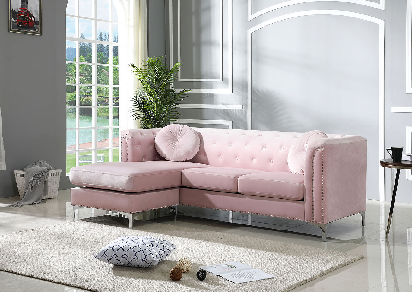 Pompano Pink Sectional,Glory Furniture