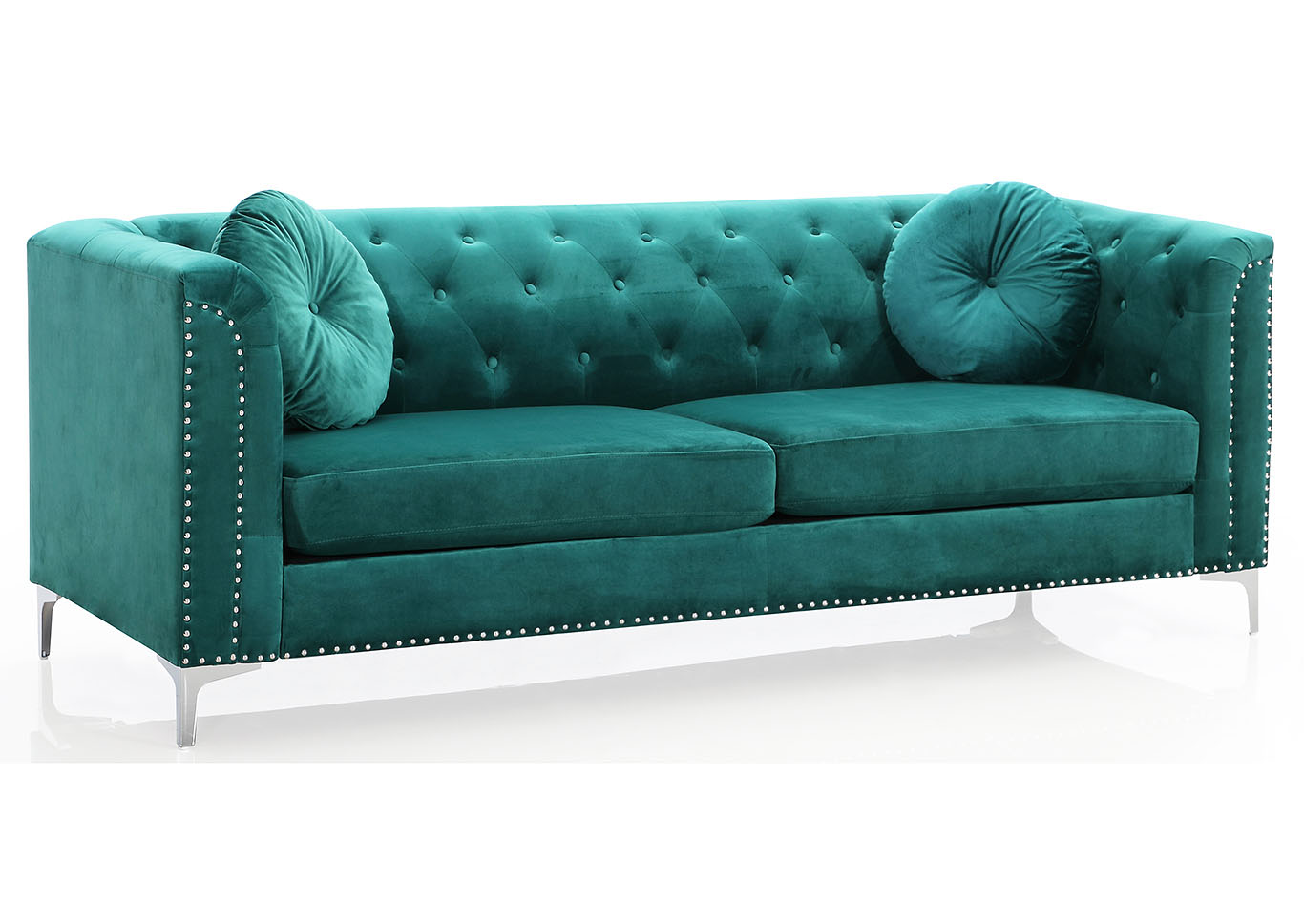 Pompano Green Stationary Sofa,Glory Furniture