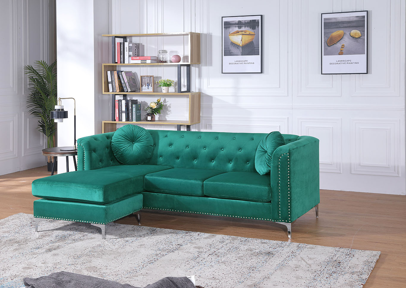 Pompano Green Sectional,Glory Furniture