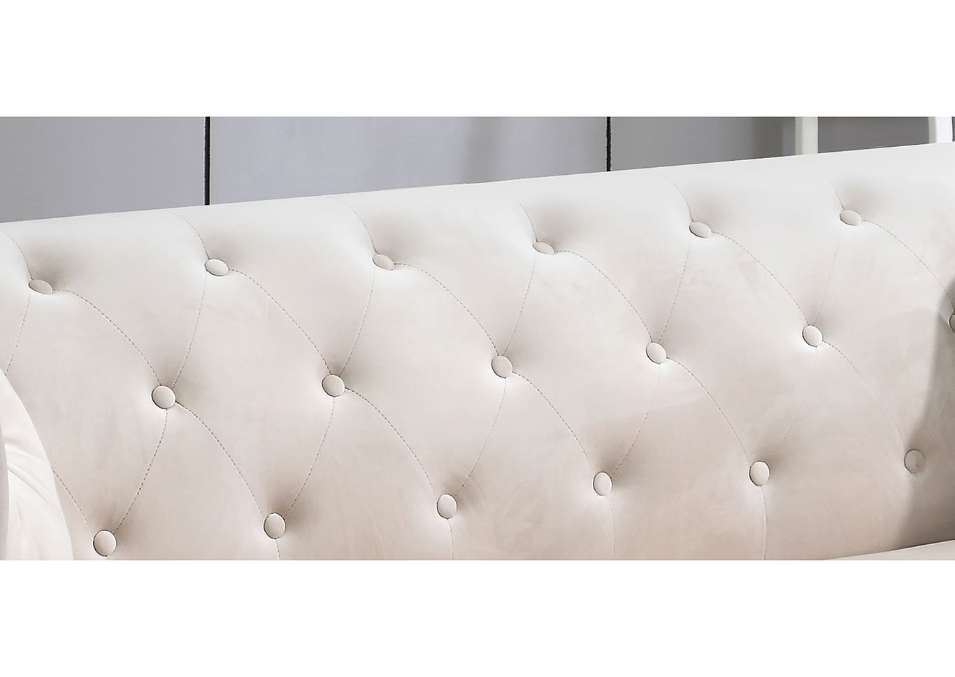 Pompano Ivory Stationary Sofa,Glory Furniture