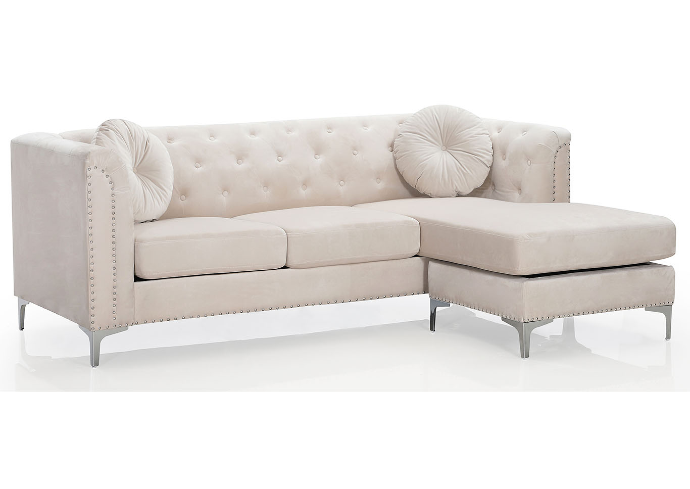 Pompano Ivory Sectional,Glory Furniture