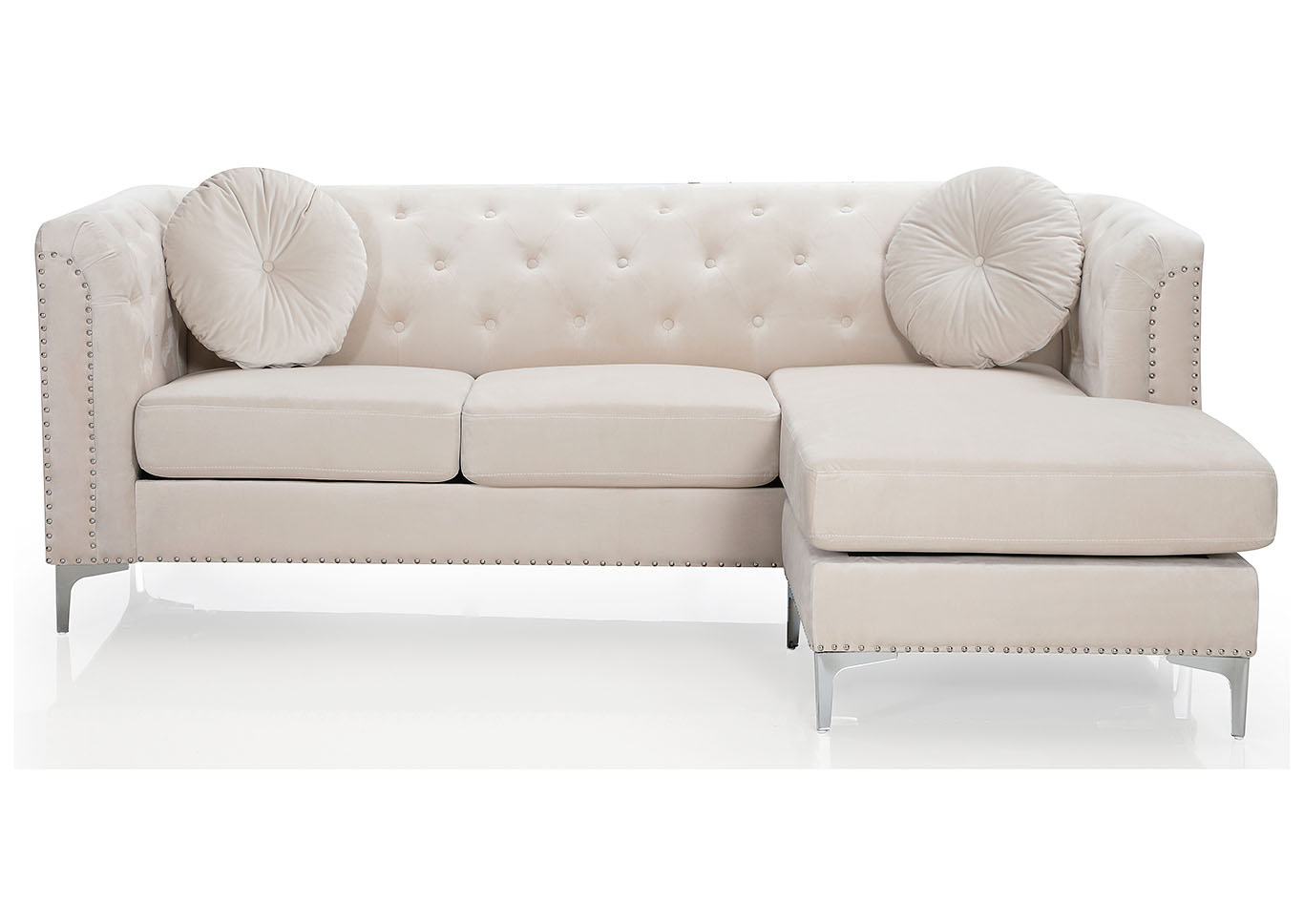 Pompano Ivory Sectional,Glory Furniture