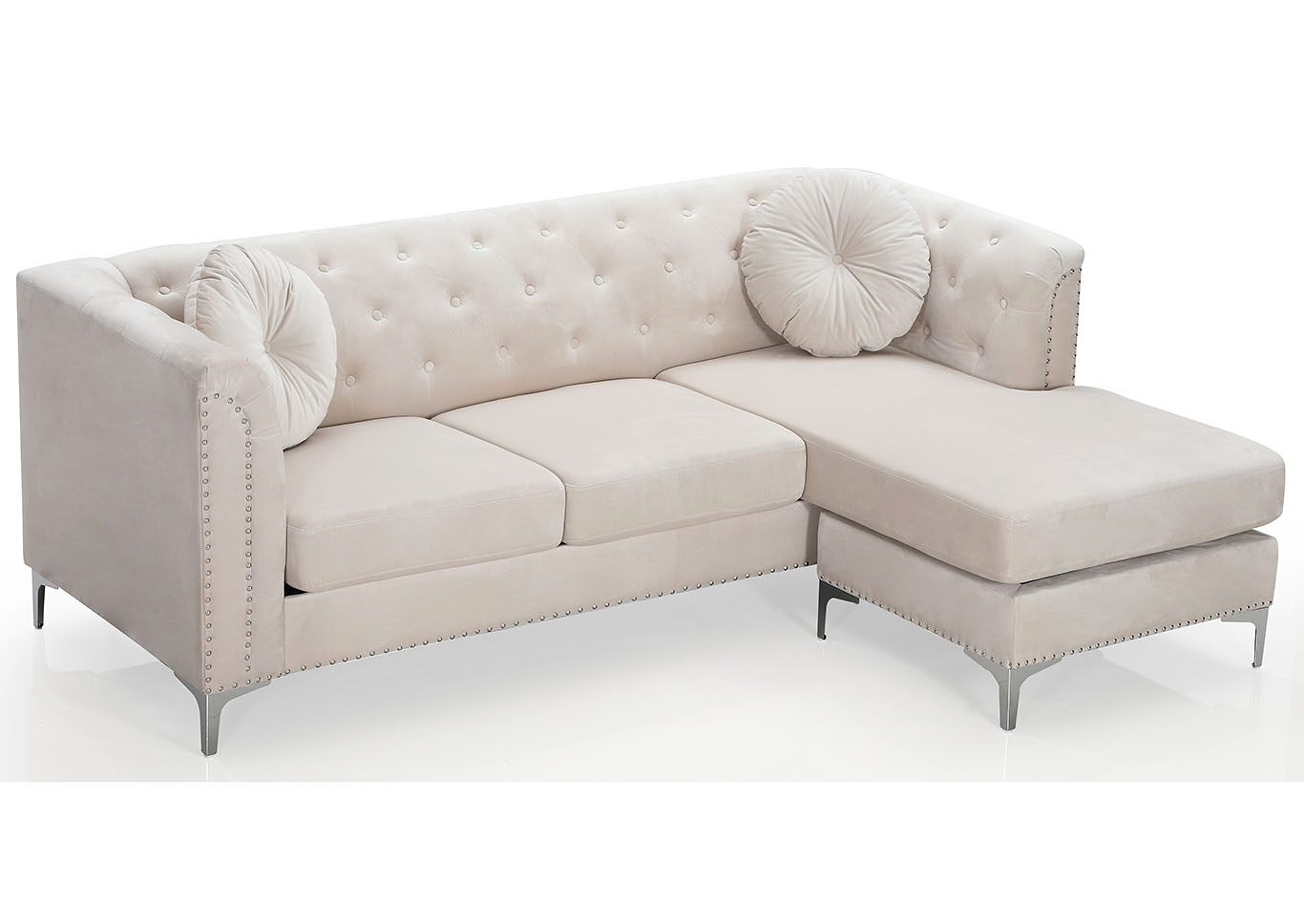 Pompano Ivory Sectional,Glory Furniture