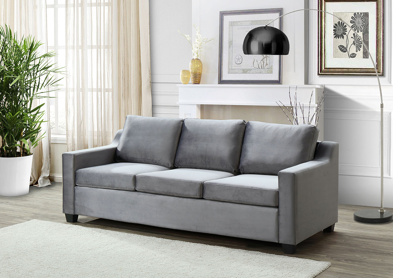 Ashley Gray Stationary Sofa,Glory Furniture